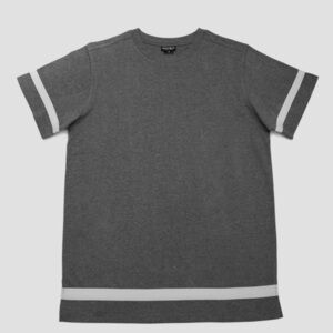 SHUTOUT Classic Stripe Tee – Charcoal/White
